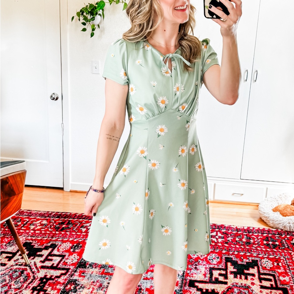 NEW Belle Poque 1940s Vintage A Line Floral Dress Size SM